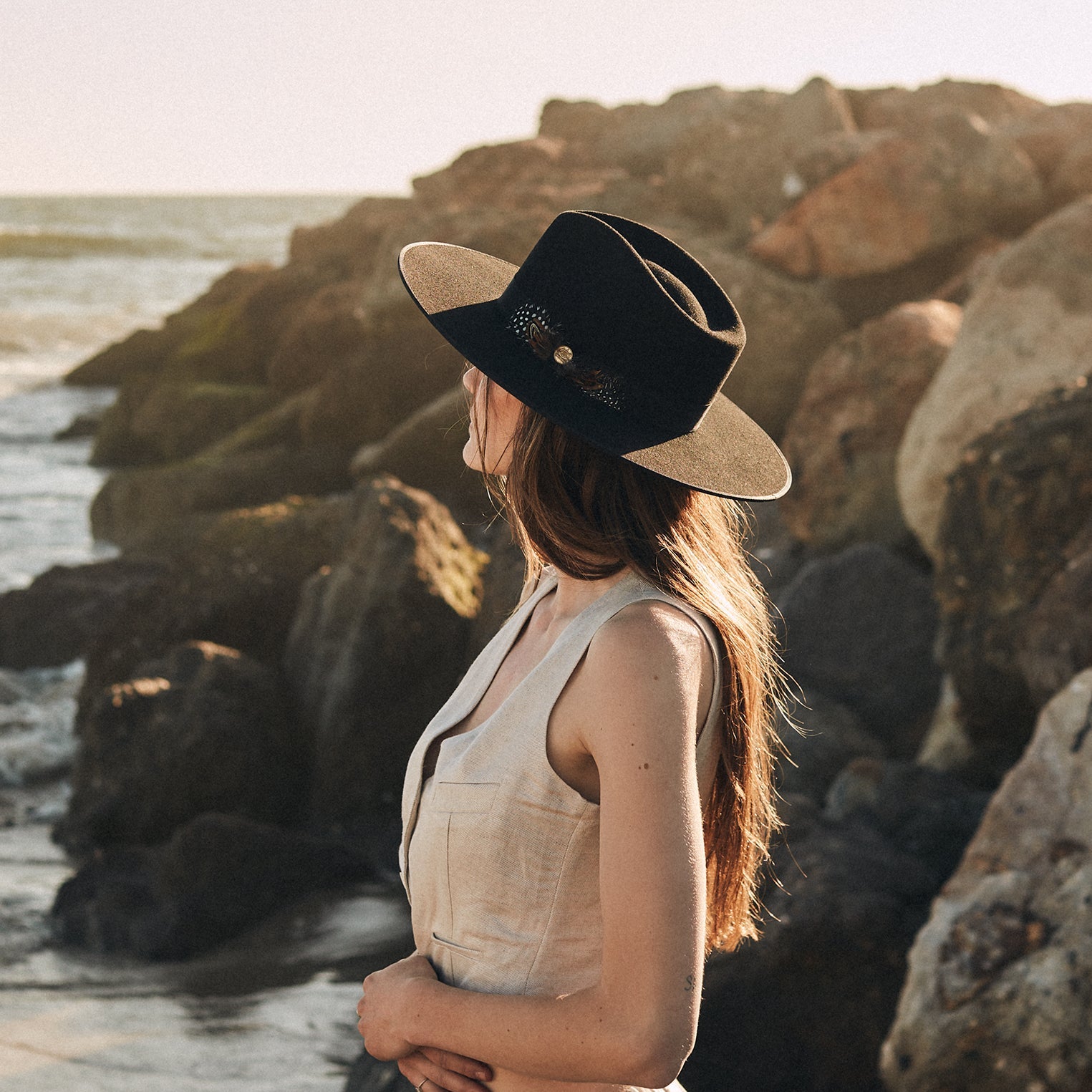 Midtown Wide Flat Brim Hat
